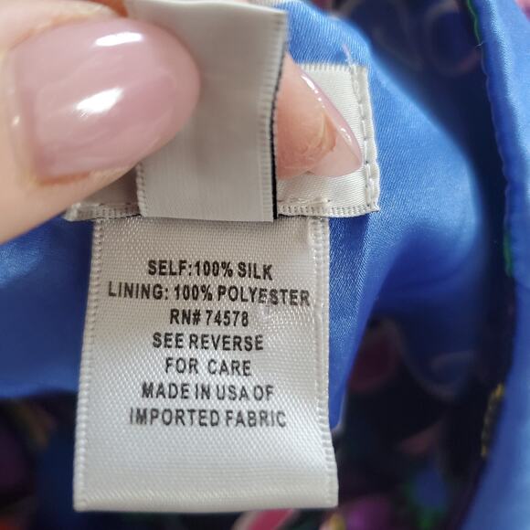 Cache Silk Dress Gown 10 One Shoulder Colorful Art Event Wedding Guest Resort - Picture 5 of 12